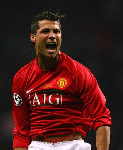 Jersey Manchester United Local 07/09 Manga Larga Ronaldo 7