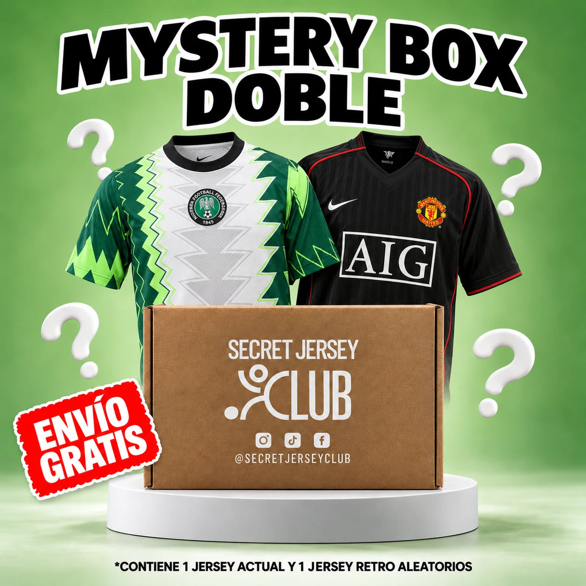 Mystery Box Doble Secret Jersey Club - 1 jersey actual y 1 retro, envío gratis