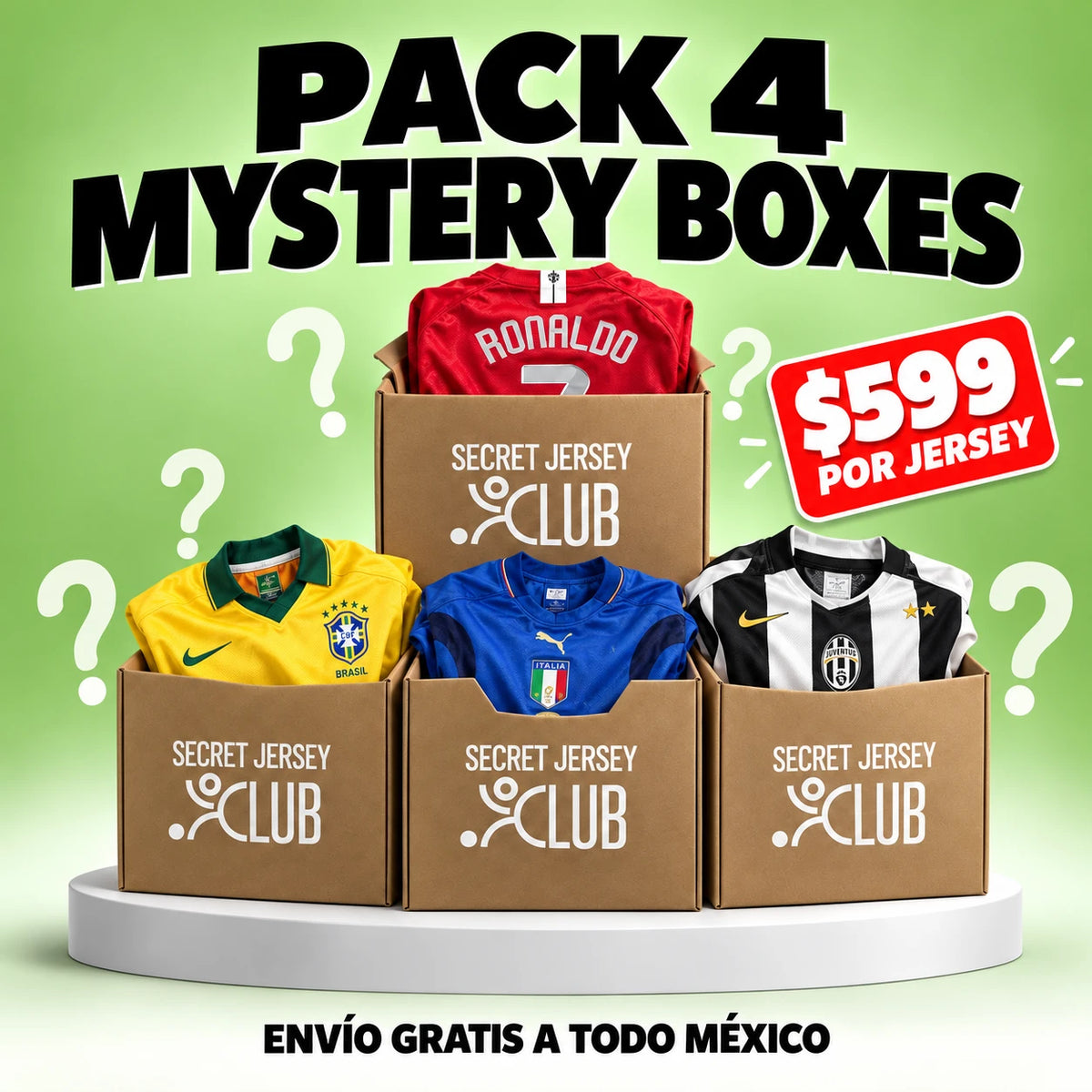 Pack 4 Mystery Boxes Secret Jersey Club - $599 por jersey, envío gratis a todo México
