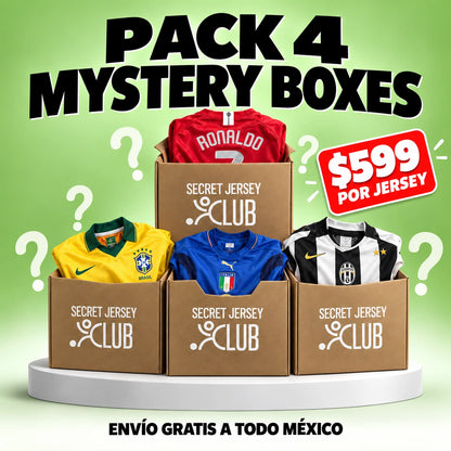 Pack 4 Mystery Boxes Secret Jersey Club - $599 por jersey, envío gratis a todo México