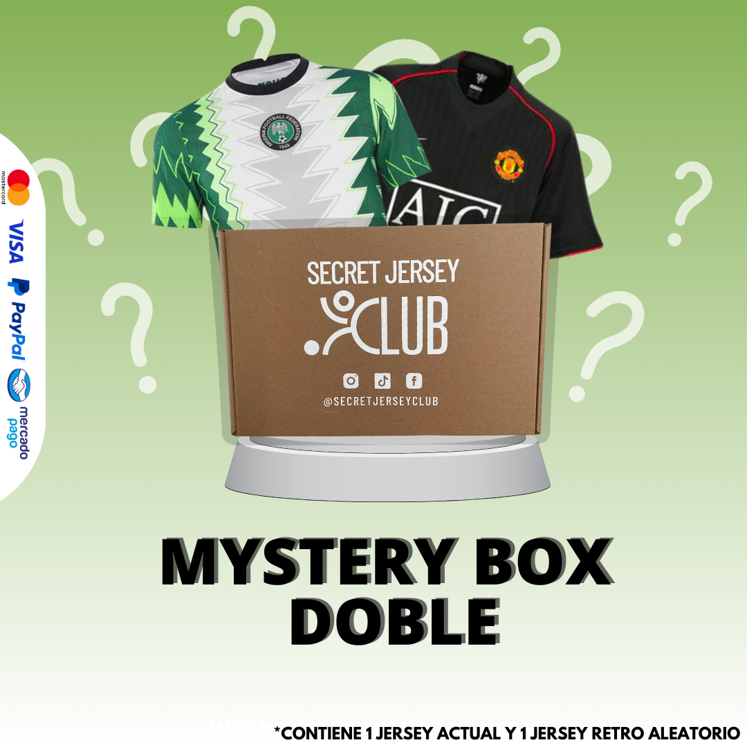 Mystery Box Doble - Caja con 2 Jerseys de Futbol Misteriosos (1 Retro + 1 Actual)